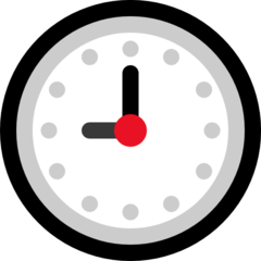 How emoji nine o’clock displayed on Microsoft