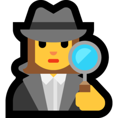 How emoji woman detective displayed on Microsoft