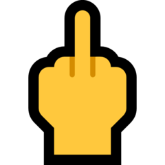 How emoji middle finger displayed on Microsoft