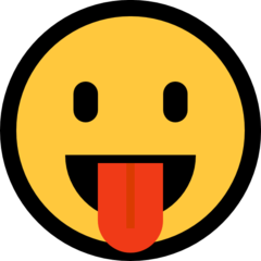 How emoji face with tongue displayed on Microsoft