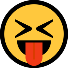 How emoji squinting face with tongue displayed on Microsoft