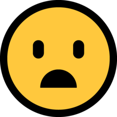 How emoji frowning face with open mouth displayed on Microsoft