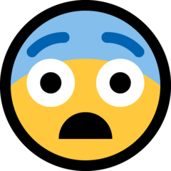 How emoji fearful face displayed on Microsoft