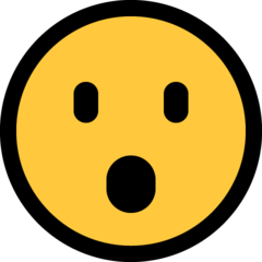 How emoji face with open mouth displayed on Microsoft