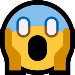 How emoji face screaming in fear displayed on Microsoft