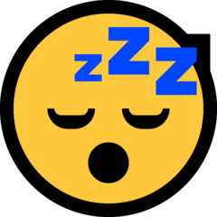 How emoji sleeping face displayed on Microsoft