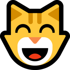 How emoji grinning cat with smiling eyes displayed on Microsoft