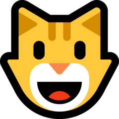 How emoji grinning cat displayed on Microsoft