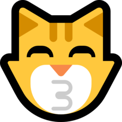 How emoji kissing cat displayed on Microsoft