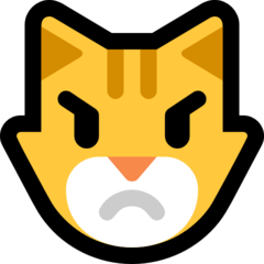 How emoji pouting cat displayed on Microsoft