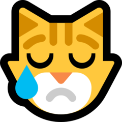 How emoji crying cat displayed on Microsoft