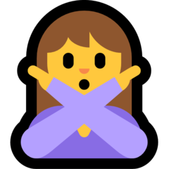 How emoji woman gesturing NO displayed on Microsoft