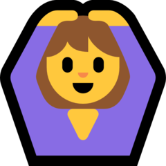 How emoji woman gesturing OK displayed on Microsoft