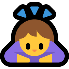 How emoji woman bowing displayed on Microsoft