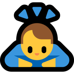 How emoji man bowing displayed on Microsoft