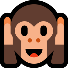 How emoji hear-no-evil monkey displayed on Microsoft