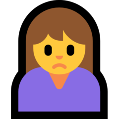 How emoji woman frowning displayed on Microsoft