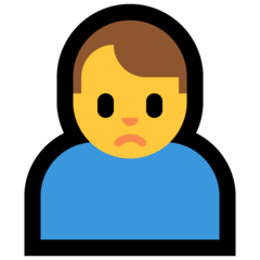 How emoji man frowning displayed on Microsoft