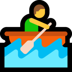 How emoji man rowing boat displayed on Microsoft