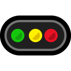 How emoji horizontal traffic light displayed on Microsoft