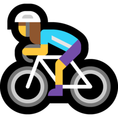 How emoji woman biking displayed on Microsoft