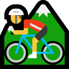 How emoji man mountain biking displayed on Microsoft