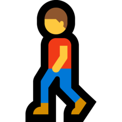 How emoji man walking displayed on Microsoft