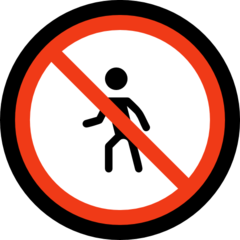 How emoji no pedestrians displayed on Microsoft