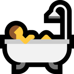 How emoji person taking bath displayed on Microsoft