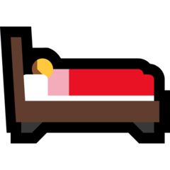 How emoji person in bed displayed on Microsoft