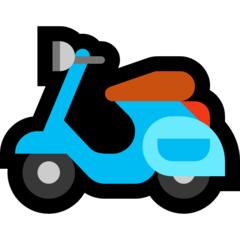 How emoji motor scooter displayed on Microsoft