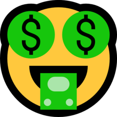 How emoji money-mouth face displayed on Microsoft