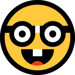 How emoji nerd face displayed on Microsoft