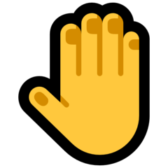 How emoji raised back of hand displayed on Microsoft