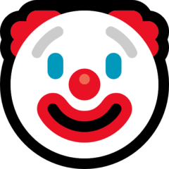 How emoji clown face displayed on Microsoft