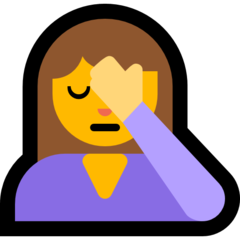 How emoji woman facepalming displayed on Microsoft