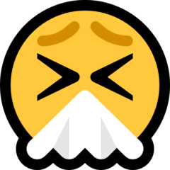 How emoji sneezing face displayed on Microsoft