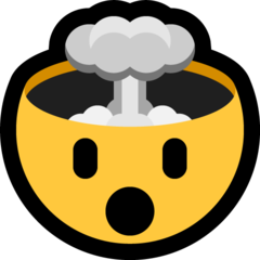 How emoji exploding head displayed on Microsoft