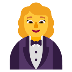 How emoji woman in tuxedo displayed on Microsoft