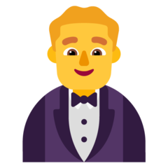 How emoji man in tuxedo displayed on Microsoft