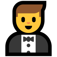 How emoji person in tuxedo displayed on Microsoft