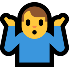 How emoji man shrugging displayed on Microsoft