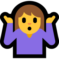 How emoji person shrugging displayed on Microsoft