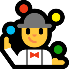 How emoji man juggling displayed on Microsoft