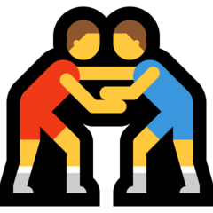 How emoji men wrestling displayed on Microsoft