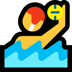 How emoji man playing water polo displayed on Microsoft