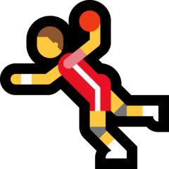 How emoji man playing handball displayed on Microsoft