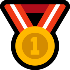 How emoji 1st place medal displayed on Microsoft