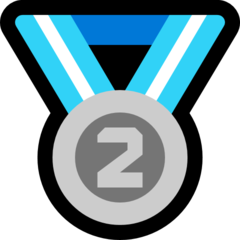 How emoji 2nd place medal displayed on Microsoft