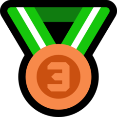 How emoji 3rd place medal displayed on Microsoft